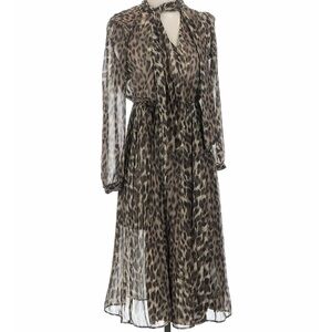 Banana Republic Brown and Black Leopard Print Midi Dress
